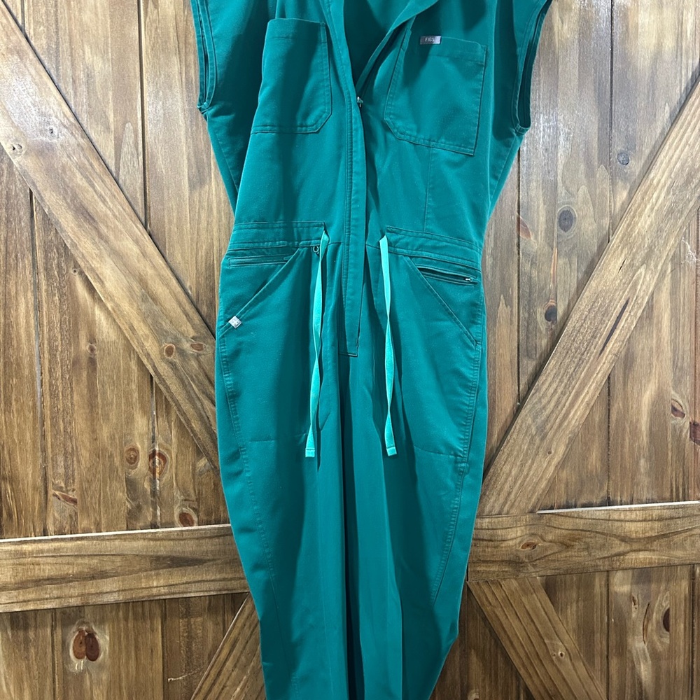 Figs Turquoise Sleeveless Jumpsuit